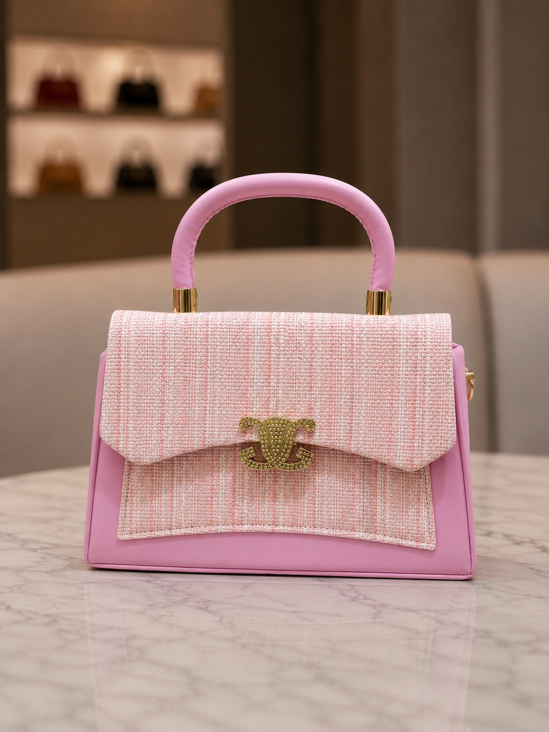 Celeste Tweed Top Handle Bag